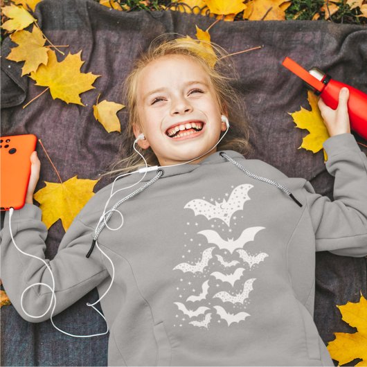 Vliegende Halloween Galaxy Witte vleermuizen en st