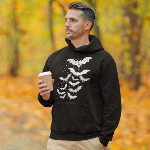 Vliegende Halloween Galaxy Witte vleermuizen en st Hoodie