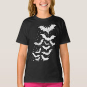 Vliegende Halloween Galaxy Witte vleermuizen en st T-shirt (Voorkant)
