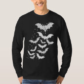 Vliegende Halloween Galaxy Witte vleermuizen en st T-shirt (Voorkant)