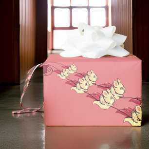 Vliegende handschoenen met een hoge kerstmantel cadeaupapier