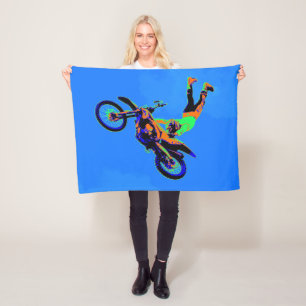 Vliegende Handstand - Freestyle Motorcross Stunt Fleece Deken