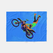 Vliegende Handstand - Freestyle Motorcross Stunt Fleece Deken (Voorkant (Horizontaal))