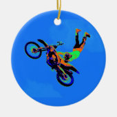 Vliegende Handstand - Freestyle Motorcross Stunt Keramisch Ornament (Voorkant)