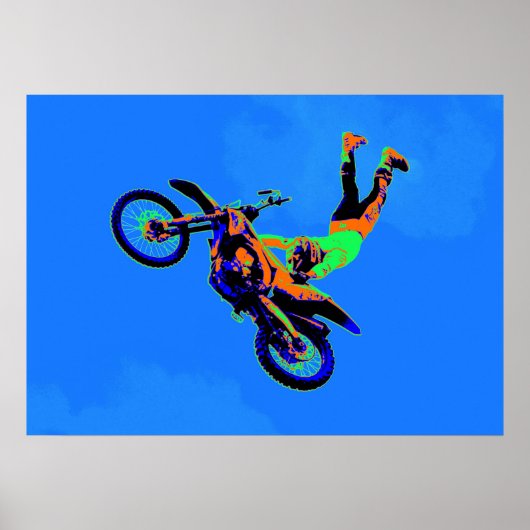 Vliegende Handstand - Freestyle Motorcross Stunt Poster (Voorkant)