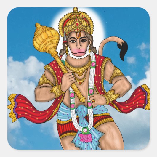 Vliegende Hanuman Sticker (Voorkant)