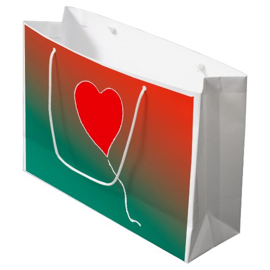 Vliegende hart groot cadeauzakje (Voorkant Gekanteld)