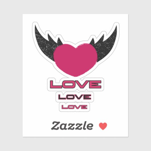 Vliegende hart sticker (Vel)