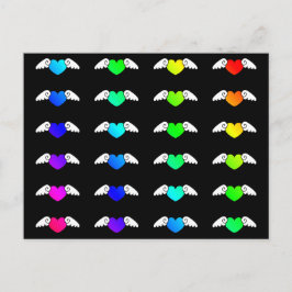 Vliegende harten Kleurrijke Regenboog Kleuren Lief Briefkaart