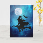 Vliegende Hek Halloween Groet Kaart (Gele Bloem)