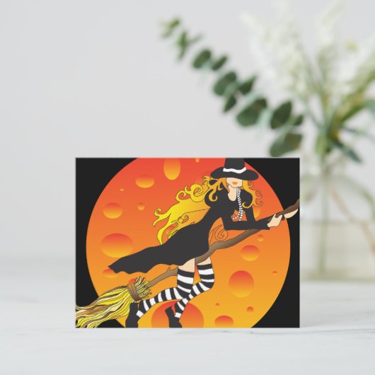 Vliegende heks_2 briefkaart (Staand voorkant)