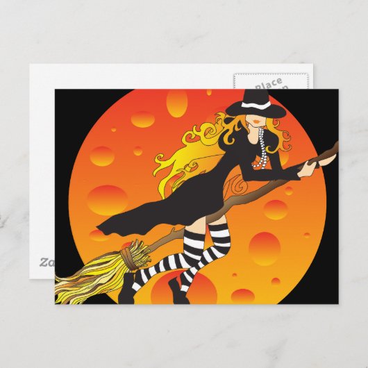 Vliegende heks_2 briefkaart (Voorkant / Achterkant)