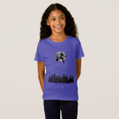 Vliegende heks boven het bos op een volle maan nac t-shirt (Voorkant volledig)