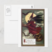 vliegende heks briefkaart (Voorkant / Achterkant)