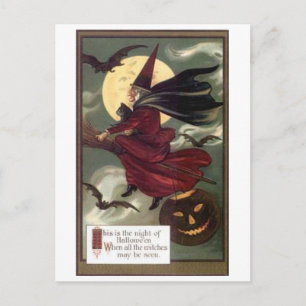 vliegende heks briefkaart
