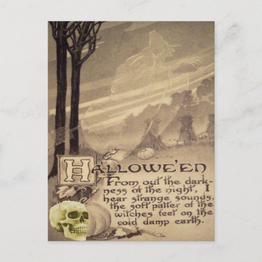 vliegende heks briefkaart (Voorkant)