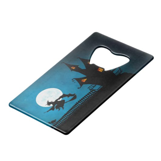 vliegende heks creditkaart flessenopener (Achterkant Gekanteld)