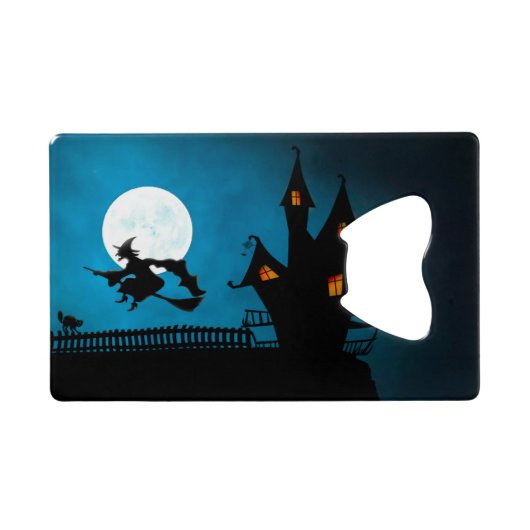 vliegende heks creditkaart flessenopener (Achterkant Horizontaal)