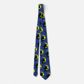 Vliegende heks Dark Blue Halloween stropdas (Achterkant)