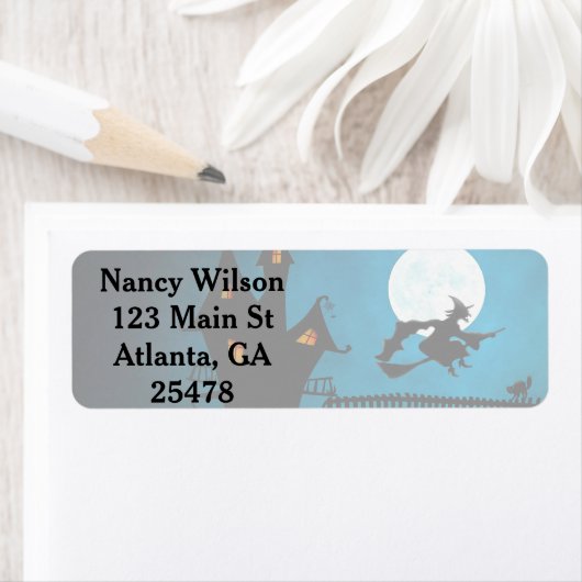 vliegende heks etiket (Insitu)