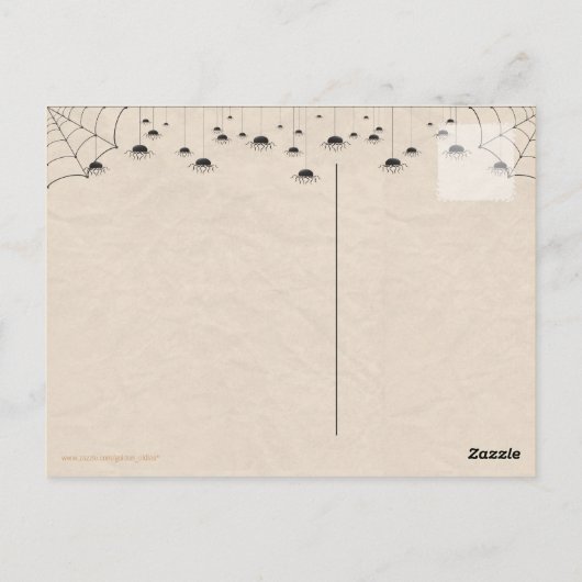 Vliegende heks gezien op Halloween Briefkaart (Achterkant)