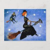 Vliegende heks gezien op Halloween Briefkaart (Voorkant)