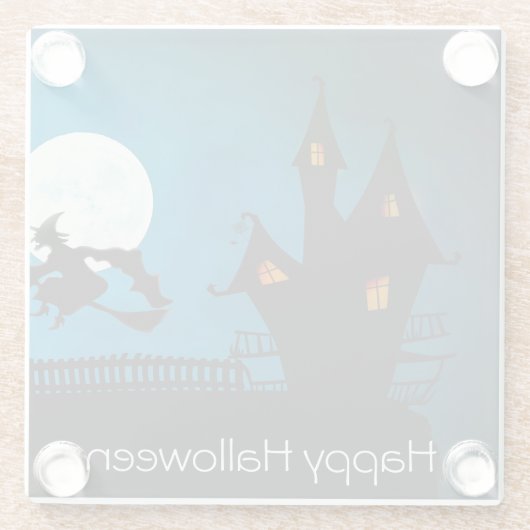 vliegende heks glazen onderzetter (Achterkant)