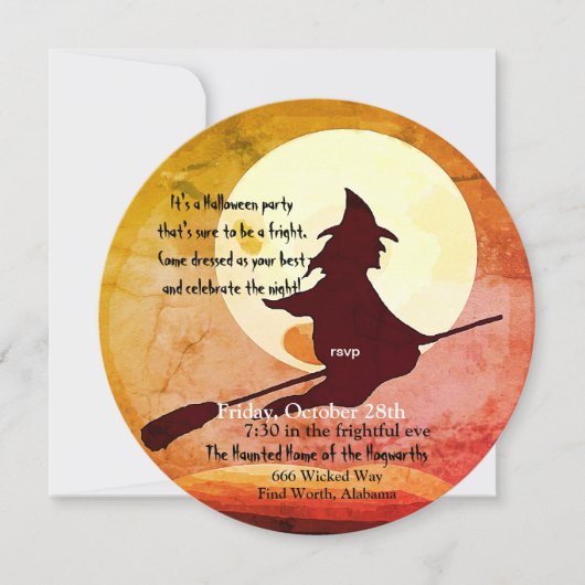 vliegende heks Halloween no 3 Kaart (Voorkant)