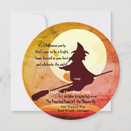 vliegende heks Halloween no 3 Kaart