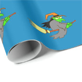 Vliegende heks Halloween-opvulpapier Cadeaupapier (Rol Hoek)