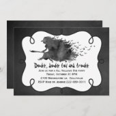 Vliegende heks-halloween-partij kaart (Voorkant / Achterkant)