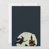 Vliegende heks-halloween-partij kaart (Achterkant)