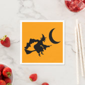 Vliegende heks Halloween Silhouette Servet (Insitu)