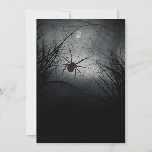 Vliegende heks Haunted Halloween Party nodiging Kaart (Achterkant)