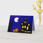 Vliegende heks in Halloween Night Kaart (Gele Bloem)