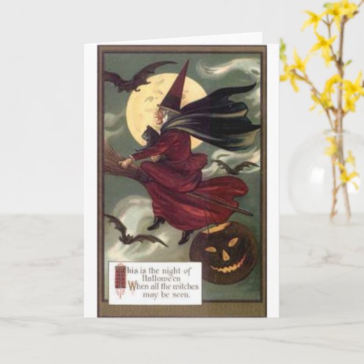 vliegende heks kaart (Gele Bloem)