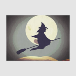 Vliegende heks met volle maan tissuepapier