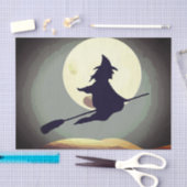 Vliegende heks met volle maan tissuepapier (Craft)