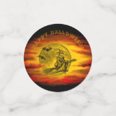 Vliegende heks met zwarte kat, half-nachtelijke pa confetti (Kleine voorkant)