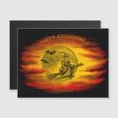 Vliegende heks met zwarte kat, halve nacht (Voorkant / Achterkant)