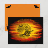 Vliegende heks met zwarte kat, halve nacht (Voorkant / Achterkant)