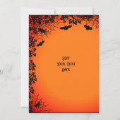 Vliegende heks met zwarte kat, halve nacht bedankkaart (Achterkant)