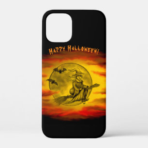 Vliegende heks met zwarte kat, halve nacht Case-Mate iPhone case