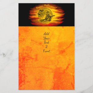 Vliegende heks met zwarte kat, halve nacht flyer