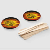 Vliegende heks met zwarte kat, halve nacht handwaaier (Niet-gemonteerd)