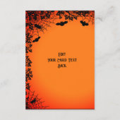 Vliegende heks met zwarte kat, halve nacht informatiekaartje (Achterkant)