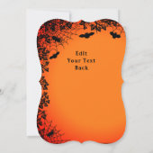 Vliegende heks met zwarte kat, halve nacht kaart (Achterkant)