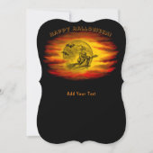 Vliegende heks met zwarte kat, halve nacht kaart (Voorkant)