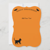 Vliegende heks met zwarte kat, halve nacht kaart (Achterkant)