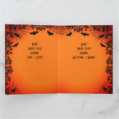 Vliegende heks met zwarte kat, halve nacht kaart (Binnen)